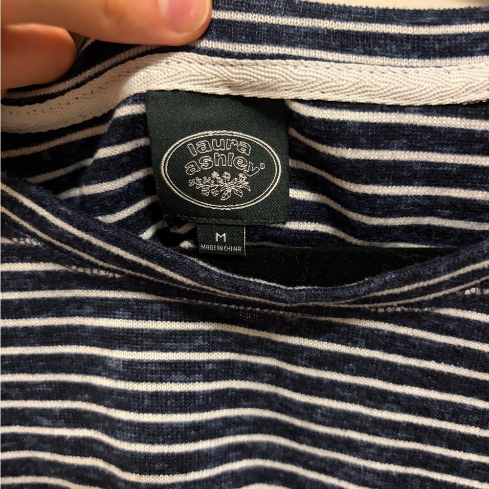 Laura Ashley Navy Striped Pajama Set - Picture 3 of 4